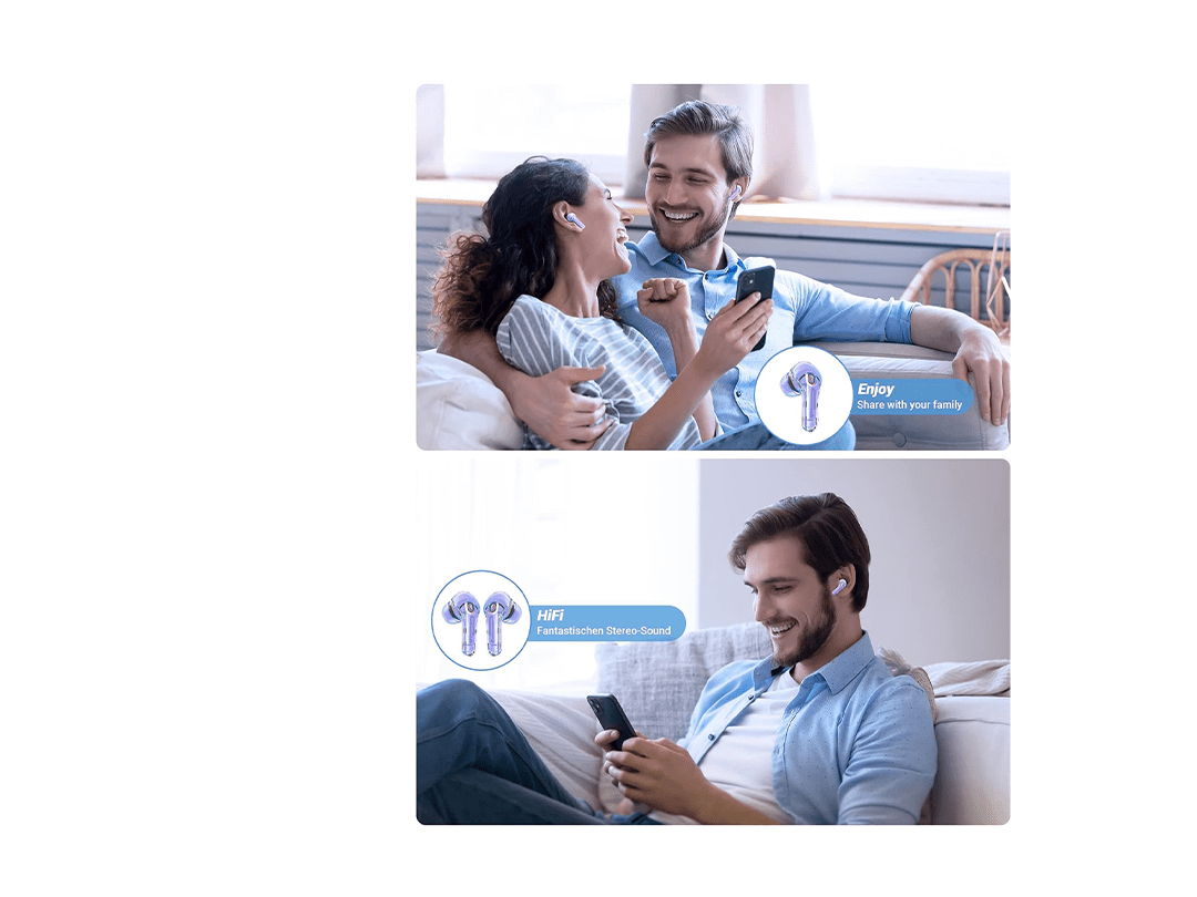 Acefast T8 Wireless Earphones Bluetooth 5.3 Headphones LED Power Display Mini Crystal in-Ear Earbuds with Wireless Charging Case - Purple in Qatar Acefast T8 Wireless Earphones Bluetooth 5.3 Headphones LED Power Display Mini Crystal in-Ear Earbuds with Wireless Charging Case - Purple in Qatar